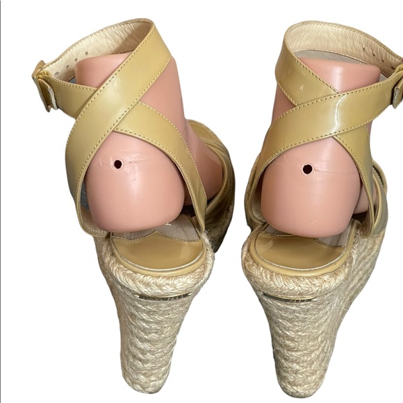 JIMMY CHOO PHOENIX WEDGE ESPADRILLES beige size 38.5 - Picture 6 of 15